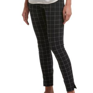 Hue Black White Windowpane High Waist Pant